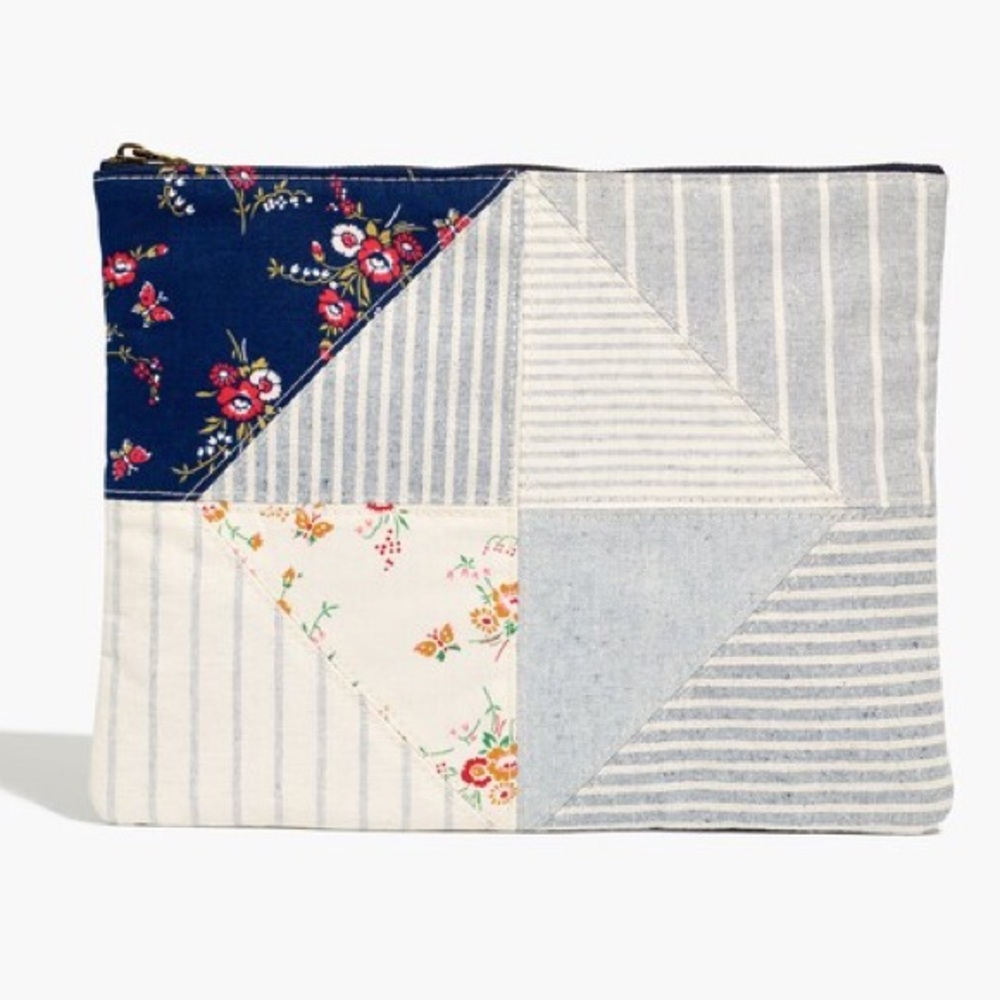 Madewell denim patchwork pouch